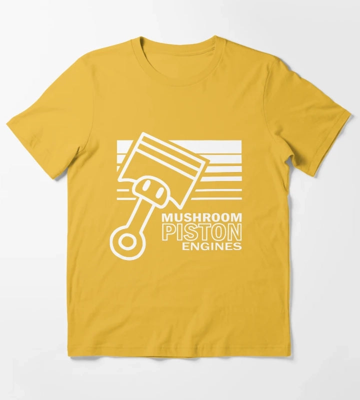 Mushroom Piston Engines T-Shirt Yellow