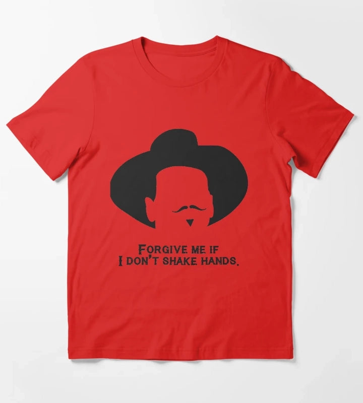Music Kids Tombstone Forgive Me If I DonT Shake Hands Gift Movie Fans T-Shirt Red