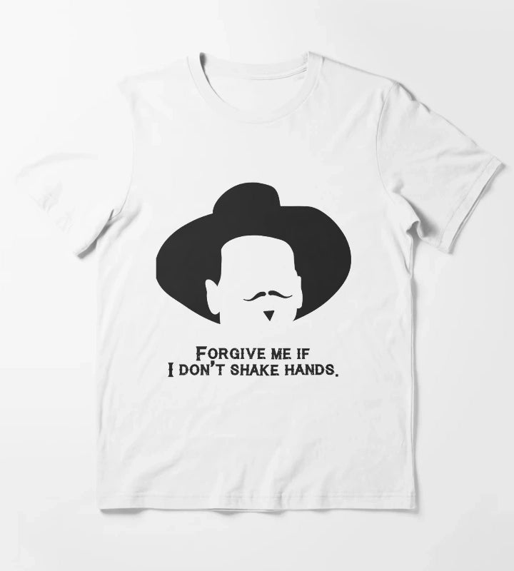 Music Kids Tombstone Forgive Me If I DonT Shake Hands Gift Movie Fans T-Shirt White