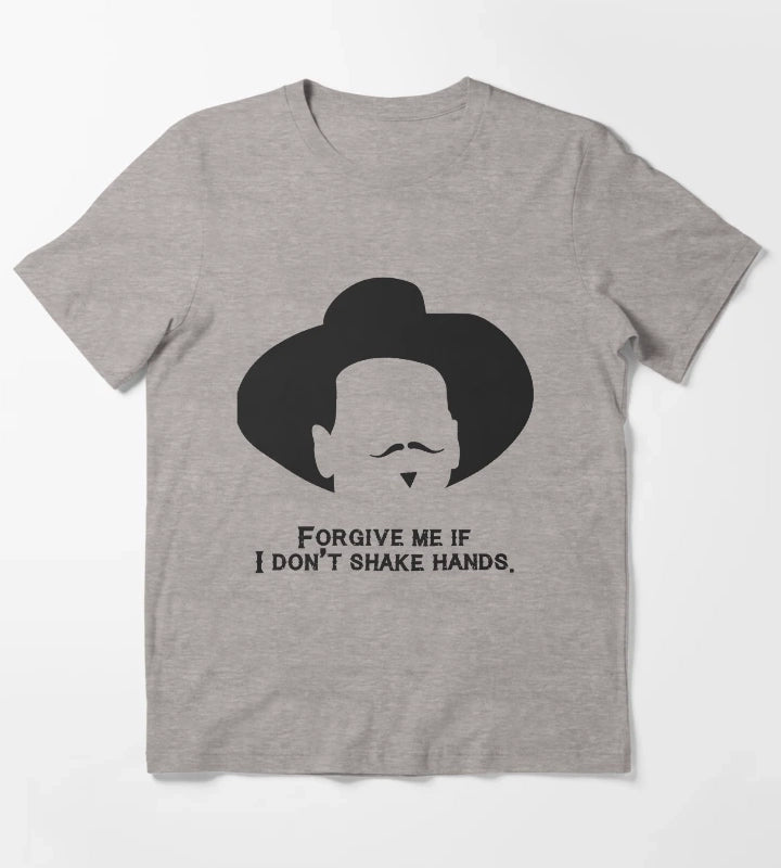 Music Kids Tombstone Forgive Me If I DonT Shake Hands Gift Movie Fans T-Shirt Heather Grey