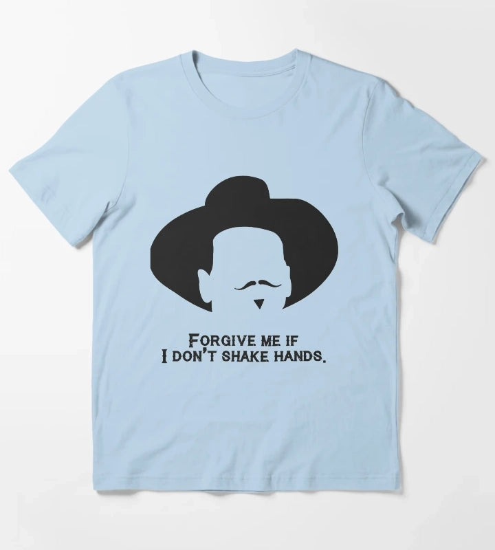 Music Kids Tombstone Forgive Me If I DonT Shake Hands Gift Movie Fans T-Shirt Sky Blue