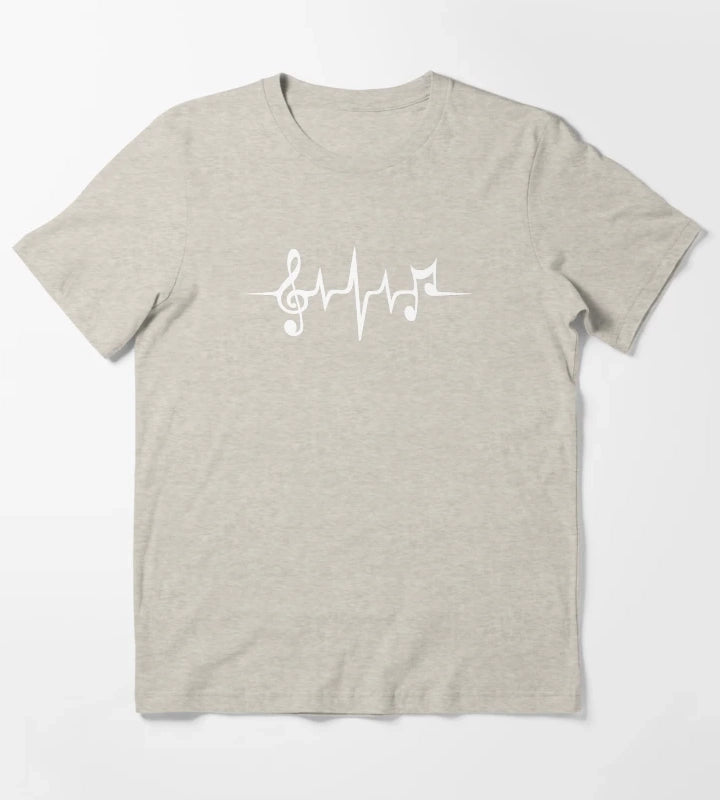Music Pulse Notes Clef Frequency Wave Sound Dance T-Shirt Cream