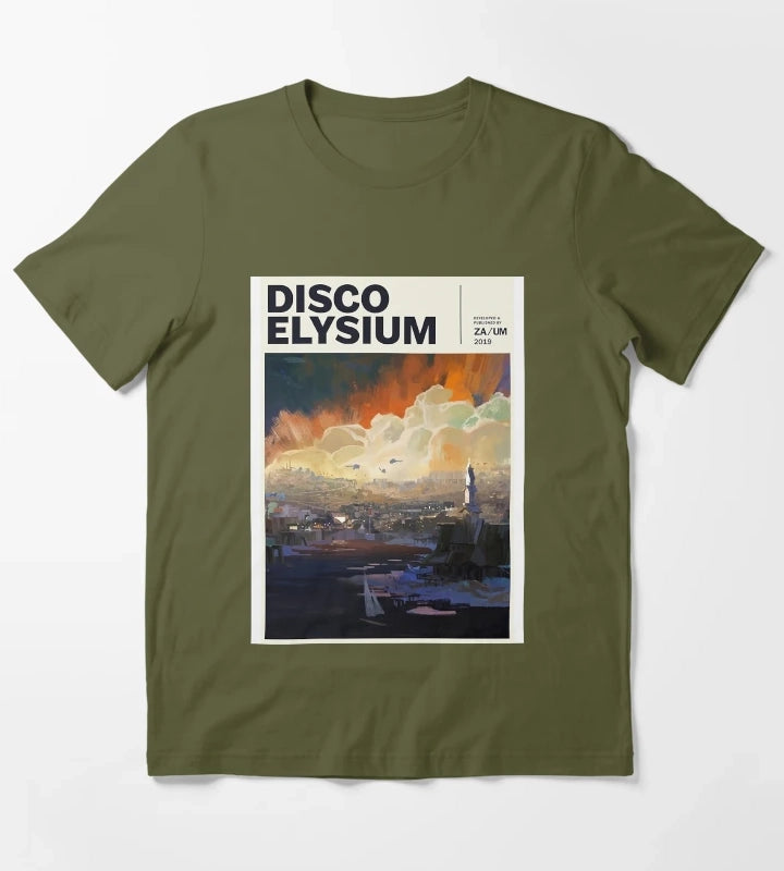 Music Retro Role Disco Elysium Playing Game Cute Graphic Gift T-Shirt Olive Green