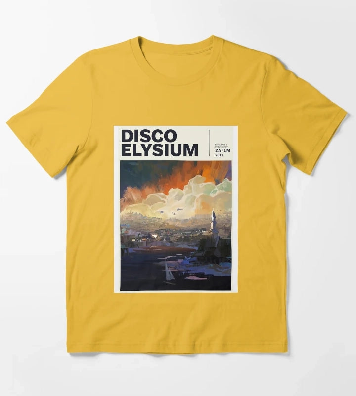Music Retro Role Disco Elysium Playing Game Cute Graphic Gift T-Shirt Yellow
