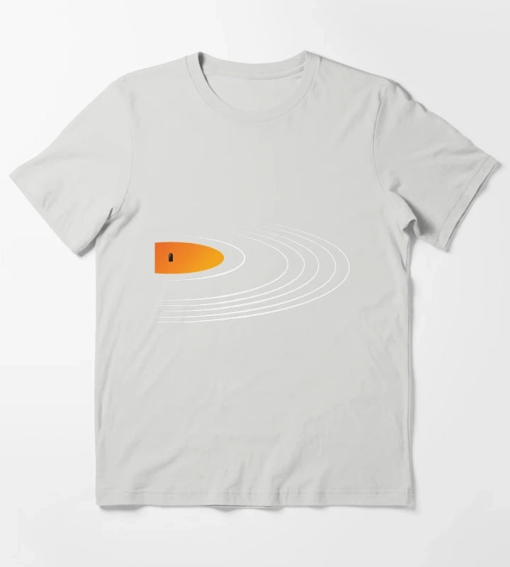 Music Retro Vinyl Record T-Shirt Light Grey
