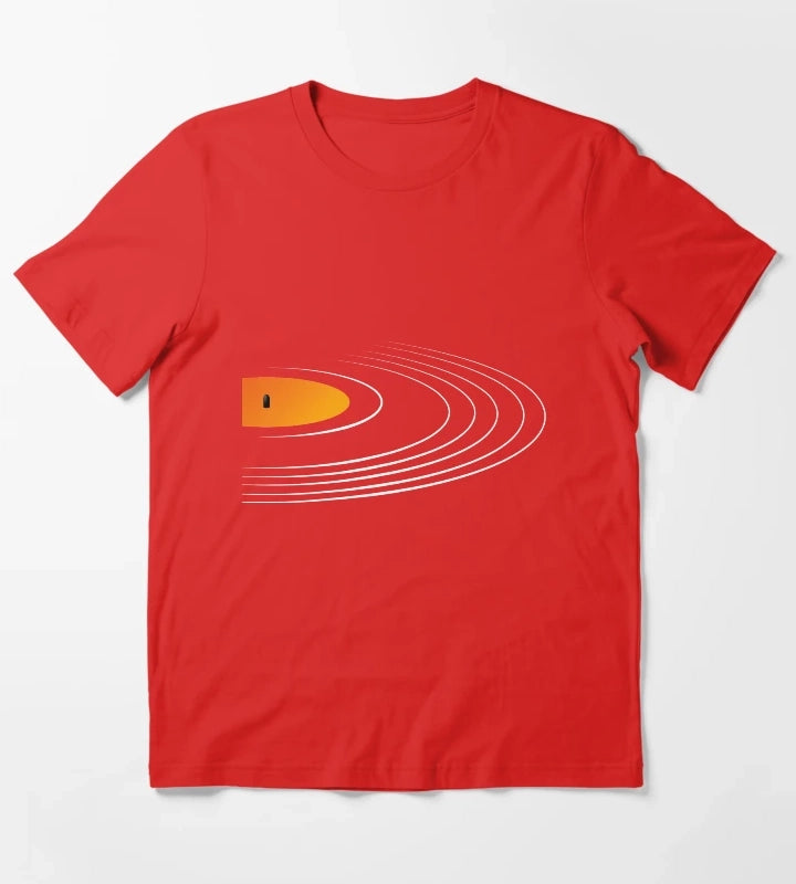 Music Retro Vinyl Record T-Shirt Red