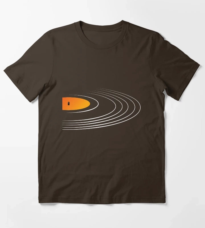 Music Retro Vinyl Record T-Shirt Brown