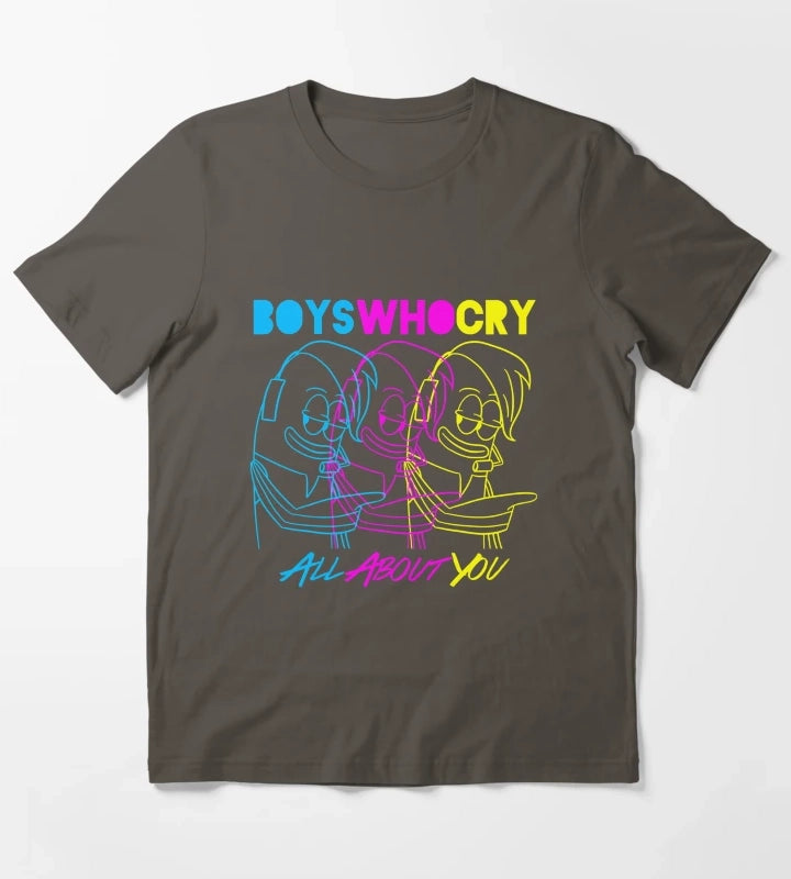Music Vintage Boys Who Cry T-Shirt Dark Grey