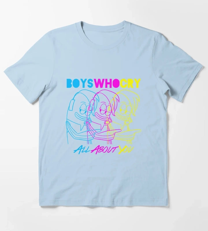 Music Vintage Boys Who Cry T-Shirt Sky Blue