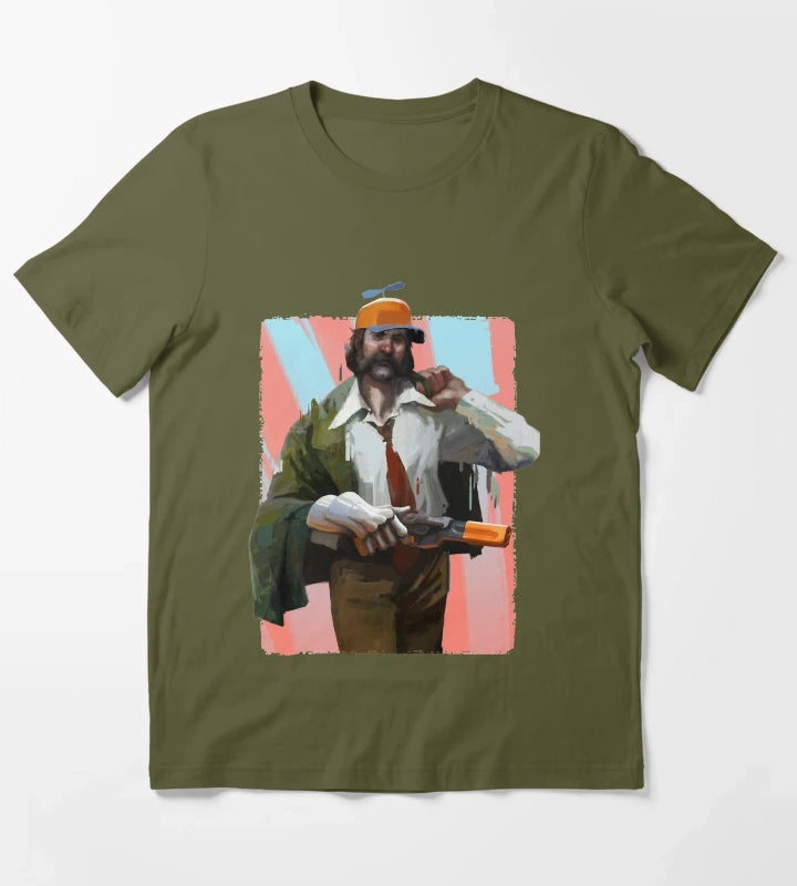 Music Vintage Retro Disco Gameplay Elysium Gifts For Movie Fans T-Shirt Olive Green