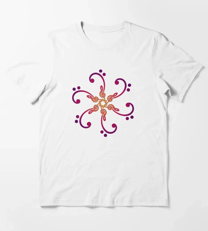 Music bass clef treble clef mandala musician classical musical notes T-Shirt White