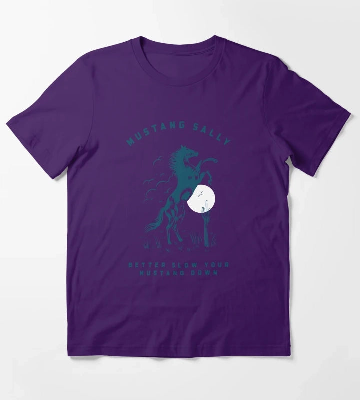 Mustang Horse Print T-Shirt Purple