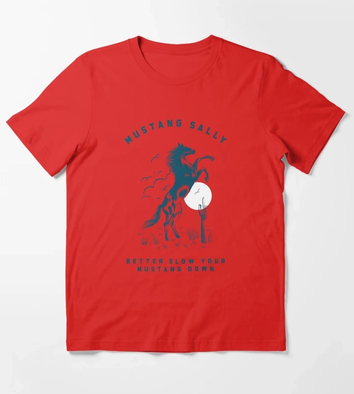 Mustang Horse Print T-Shirt Red