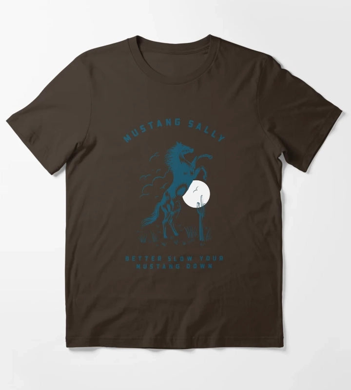 Mustang Horse Print T-Shirt Brown