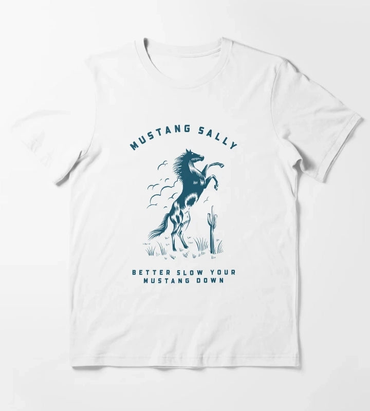 Mustang Horse Print T-Shirt White