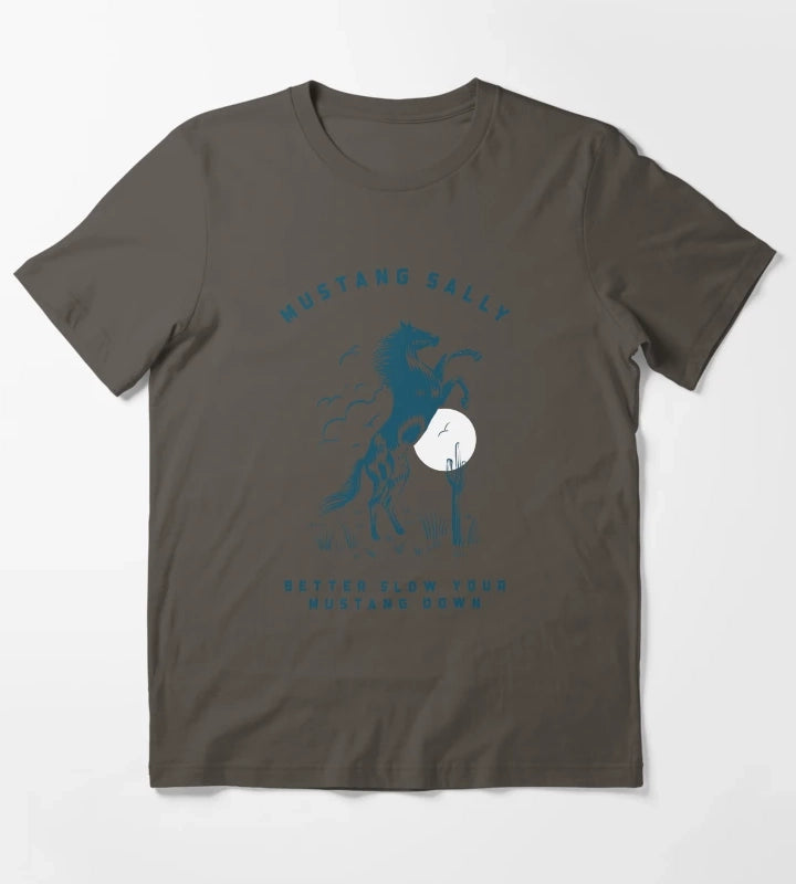Mustang Horse Print T-Shirt Dark Grey