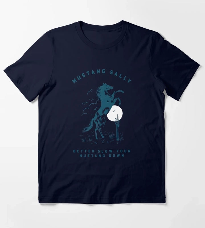 Mustang Horse Print T-Shirt Navy