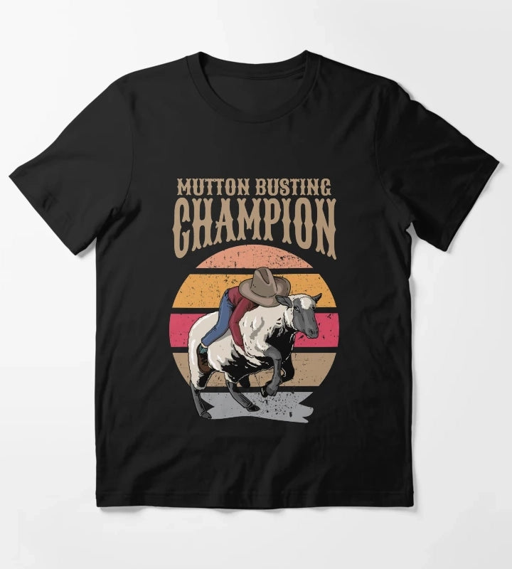 Mutton Busting Champion Mutton Buster Sheep Riding T-Shirt
