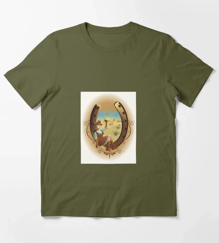 My Lucky Cowgirl T-Shirt Olive Green