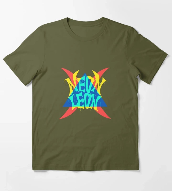 NEON LEON T-Shirt Olive Green