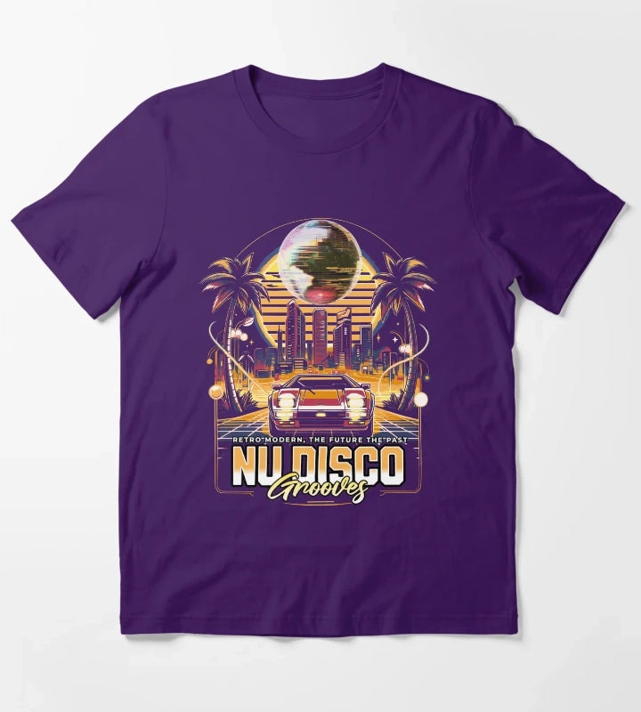 NU DISCO Neon Grooves yellow T-Shirt Purple