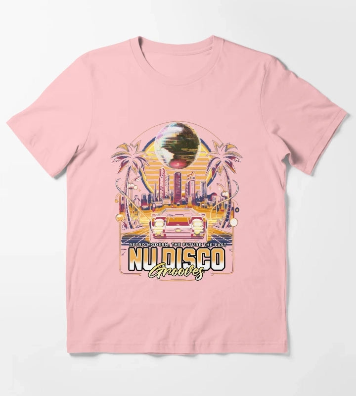 NU DISCO Neon Grooves yellow T-Shirt Dark Grey