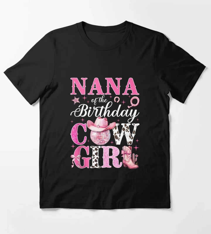 Nana of The Birthday Cowgirl Pink Western Rodeo Girls Bday Tank Top T-Shirt