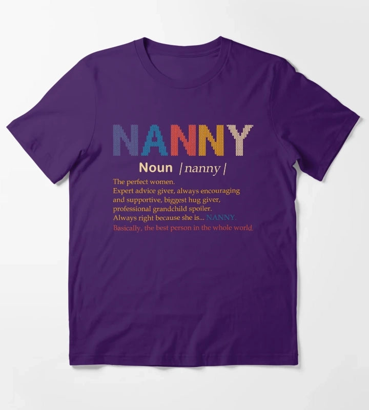 Nanny Definition Perfect Women Gift T-Shirt Purple
