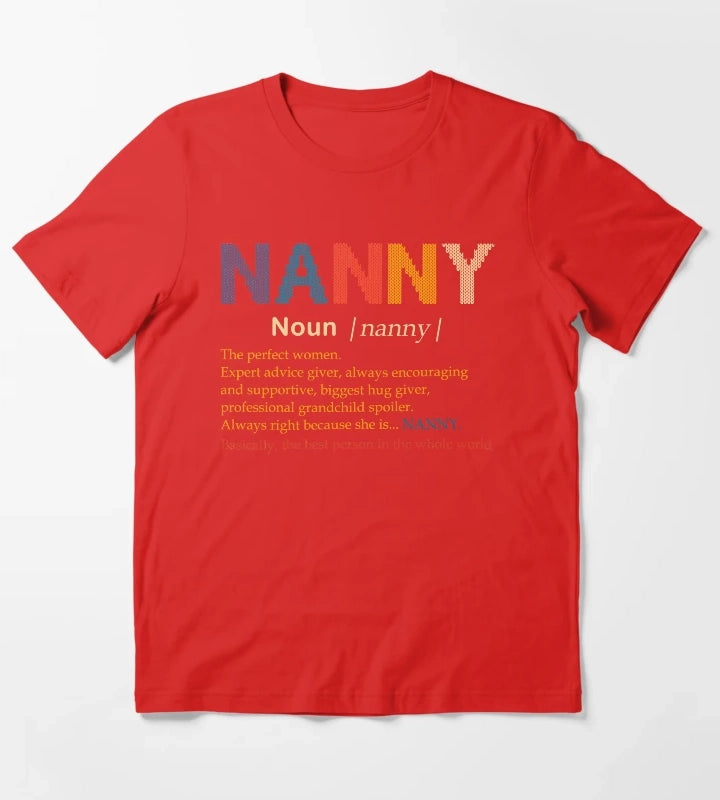 Nanny Definition Perfect Women Gift T-Shirt Red