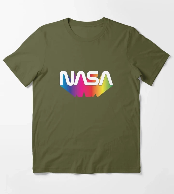 Nasa Rainbow T-Shirt Olive Green
