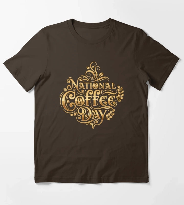 National Coffee Day Celebration Design T-Shirt Brown