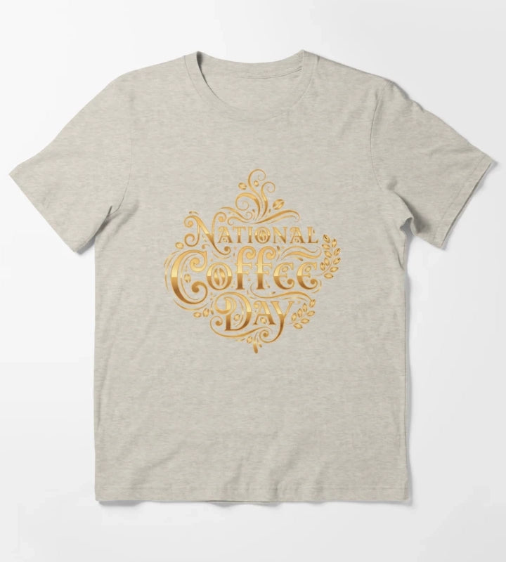 National Coffee Day Celebration Design T-Shirt Cream
