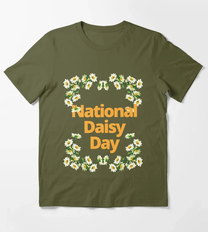 National Daisy Day T-Shirt Olive Green