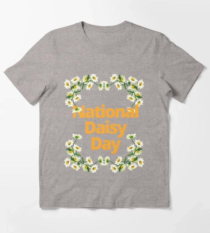 National Daisy Day T-Shirt Heather Grey