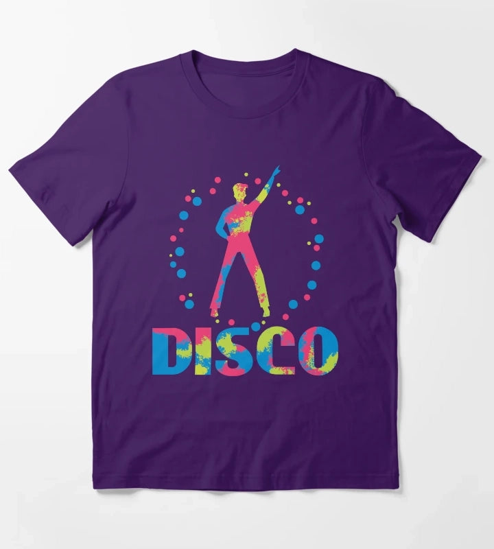 Neon 70s Disco Dance Party T-Shirt Purple