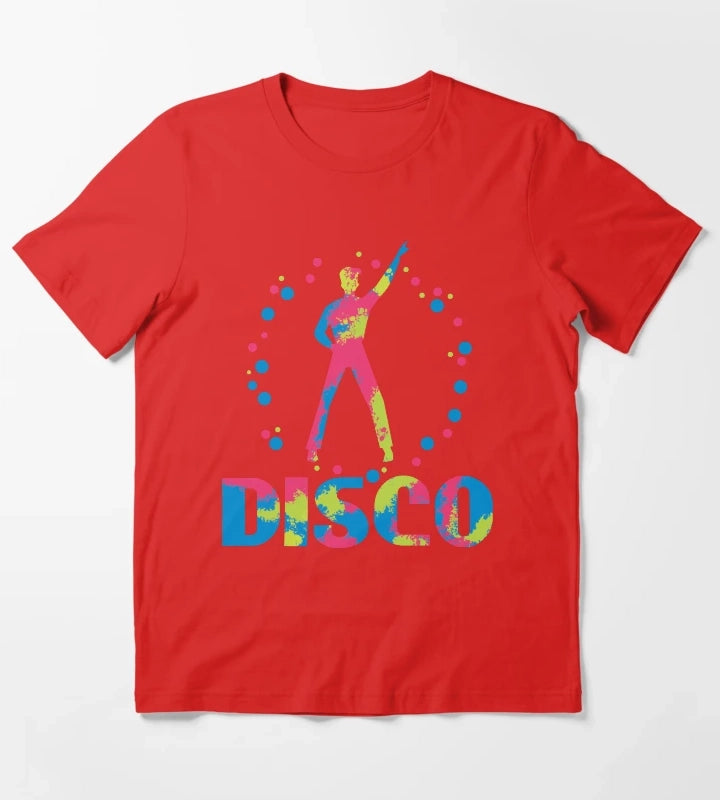 Neon 70s Disco Dance Party T-Shirt Red