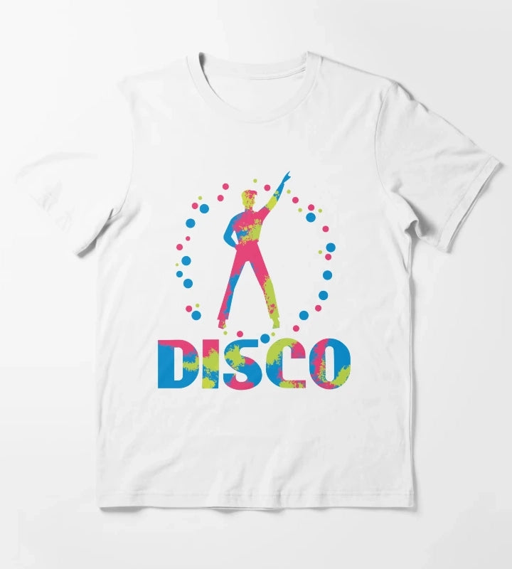Neon 70s Disco Dance Party T-Shirt White
