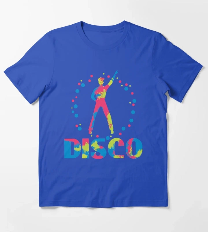 Neon 70s Disco Dance Party T-Shirt Blue