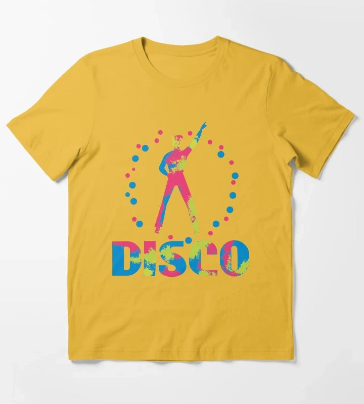 Neon 70s Disco Dance Party T-Shirt Yellow