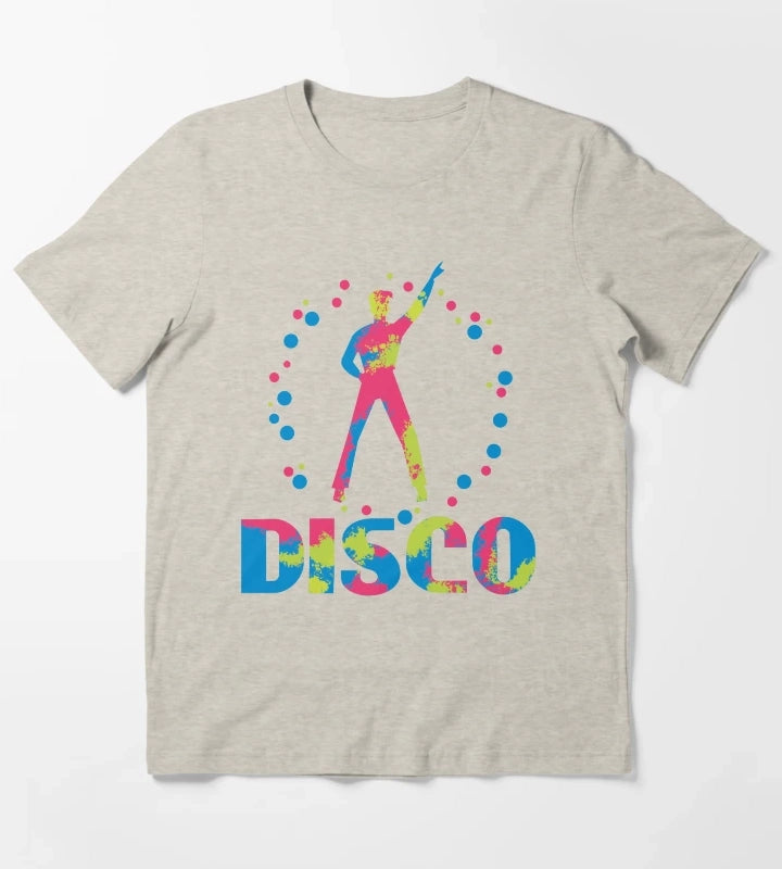 Neon 70s Disco Dance Party T-Shirt Cream