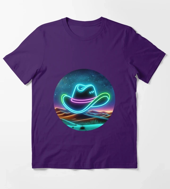 Neon Cowboy Hat T-Shirt Purple