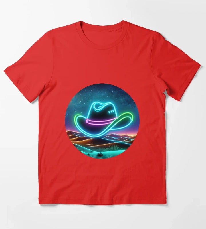 Neon Cowboy Hat T-Shirt Red