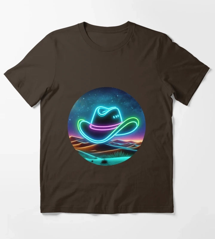 Neon Cowboy Hat T-Shirt Brown