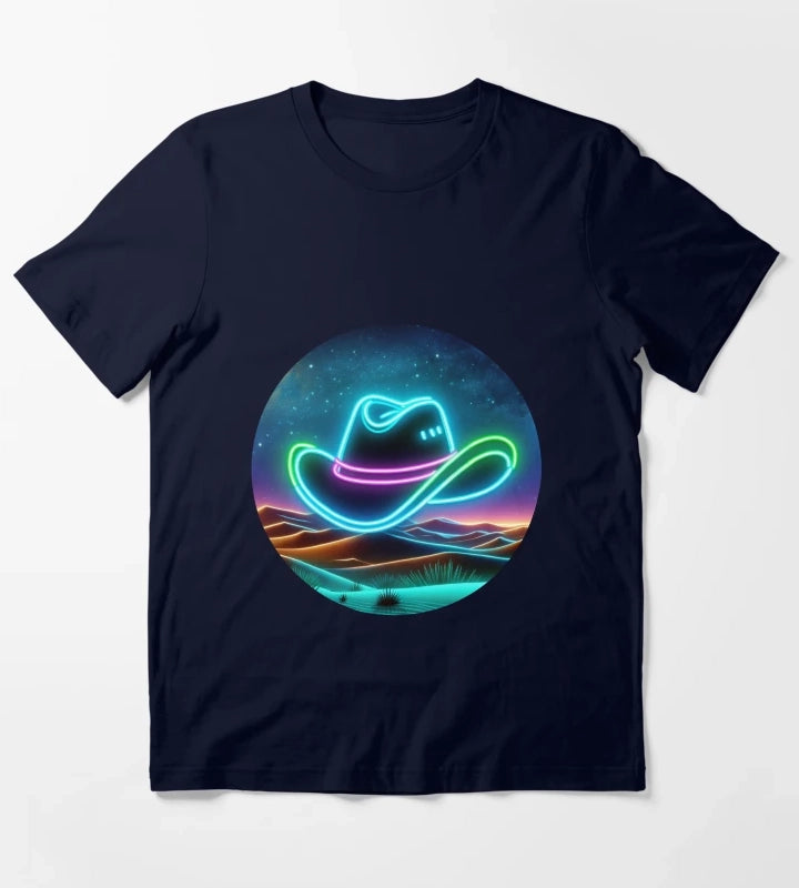 Neon Cowboy Hat T-Shirt Navy