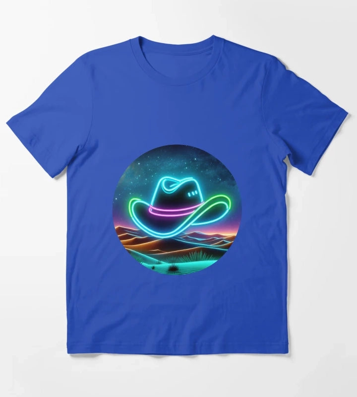 Neon Cowboy Hat T-Shirt Blue