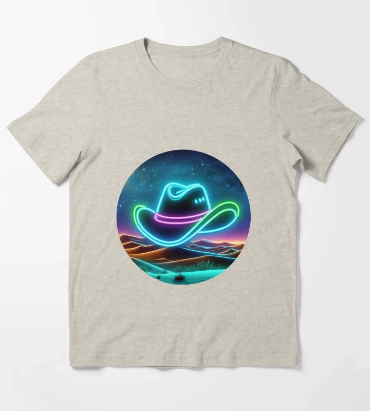 Neon Cowboy Hat T-Shirt Cream