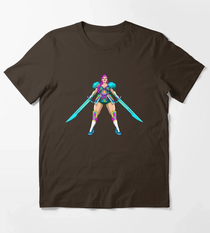 Neon Disco Queen T-Shirt Brown