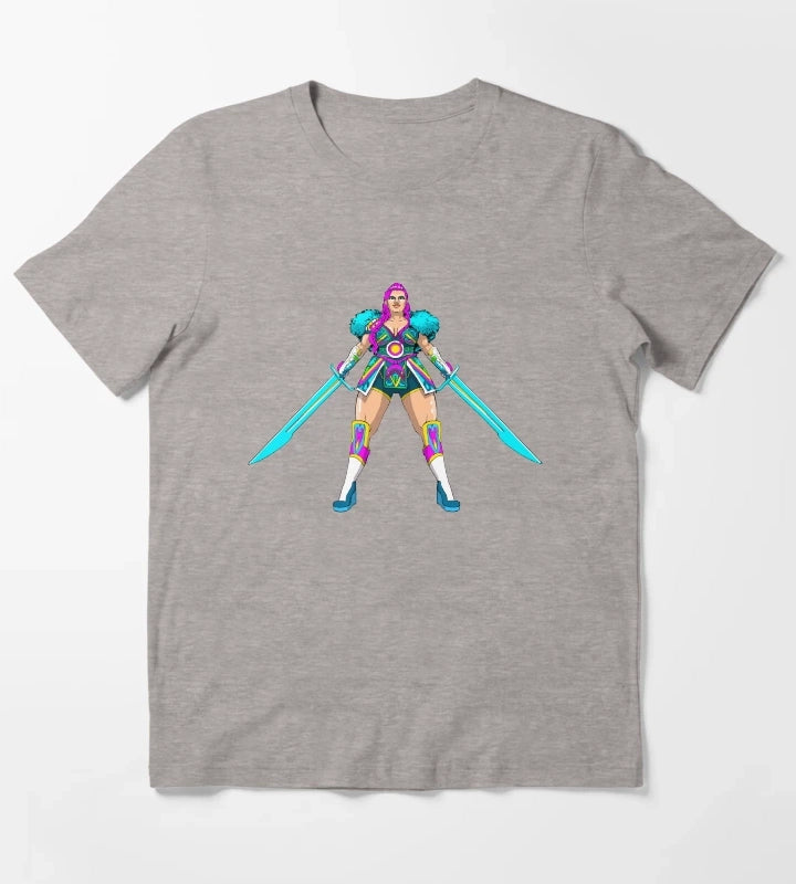 Neon Disco Queen T-Shirt Heather Grey