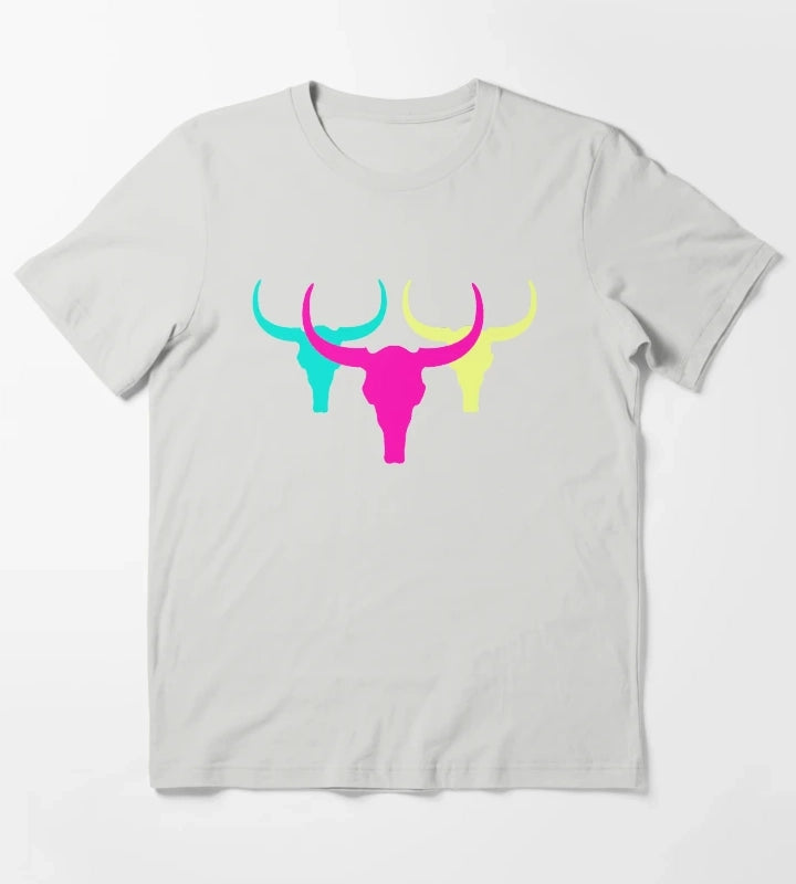 Neon Rancho Pattern T-Shirt Light Grey