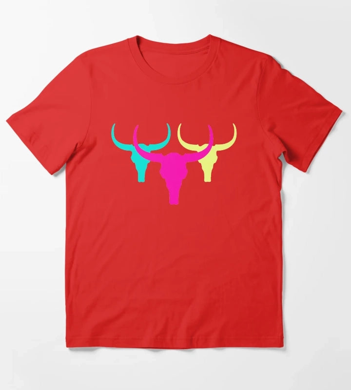 Neon Rancho Pattern T-Shirt Red